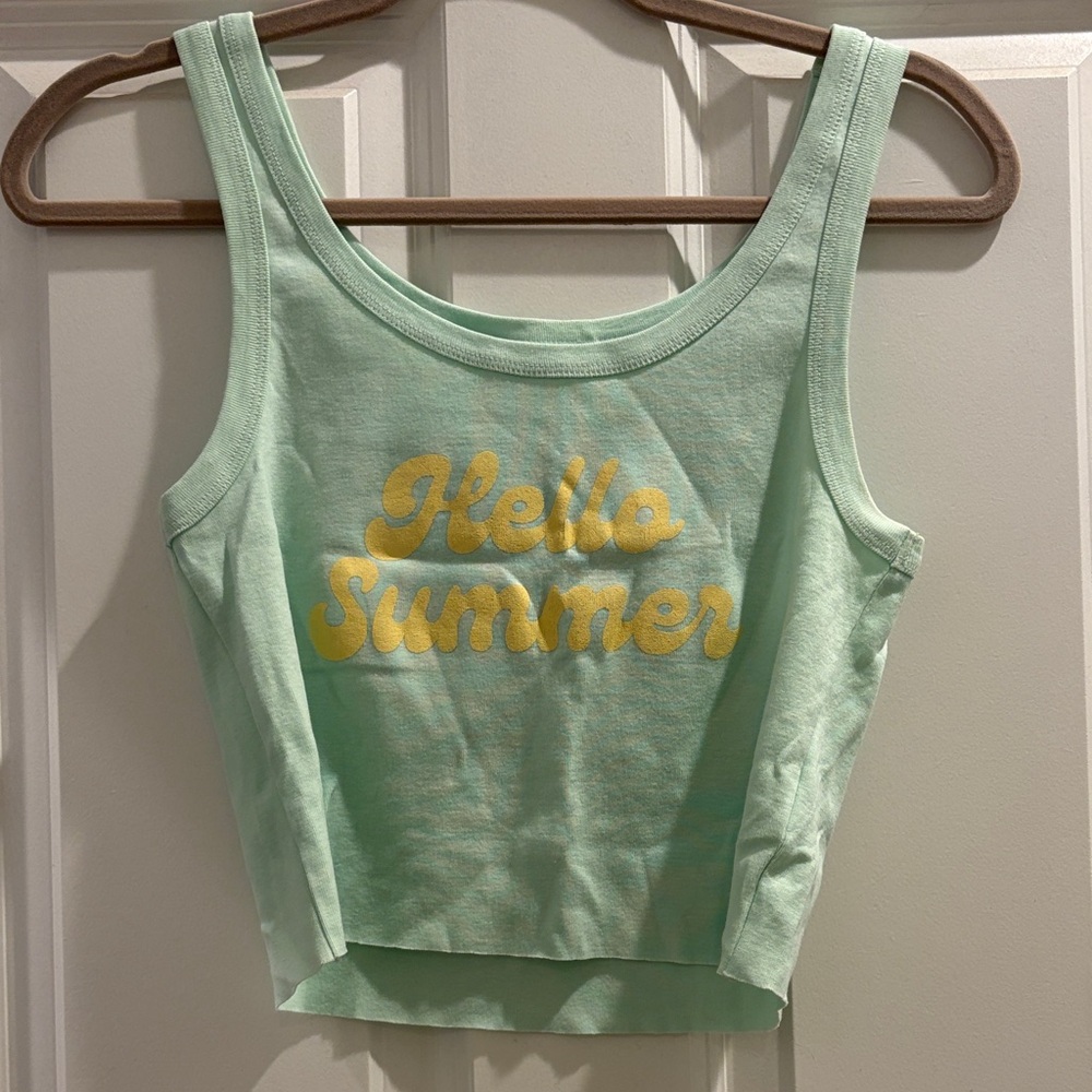 Billabong Mint Green Crop Top with Yellow Print